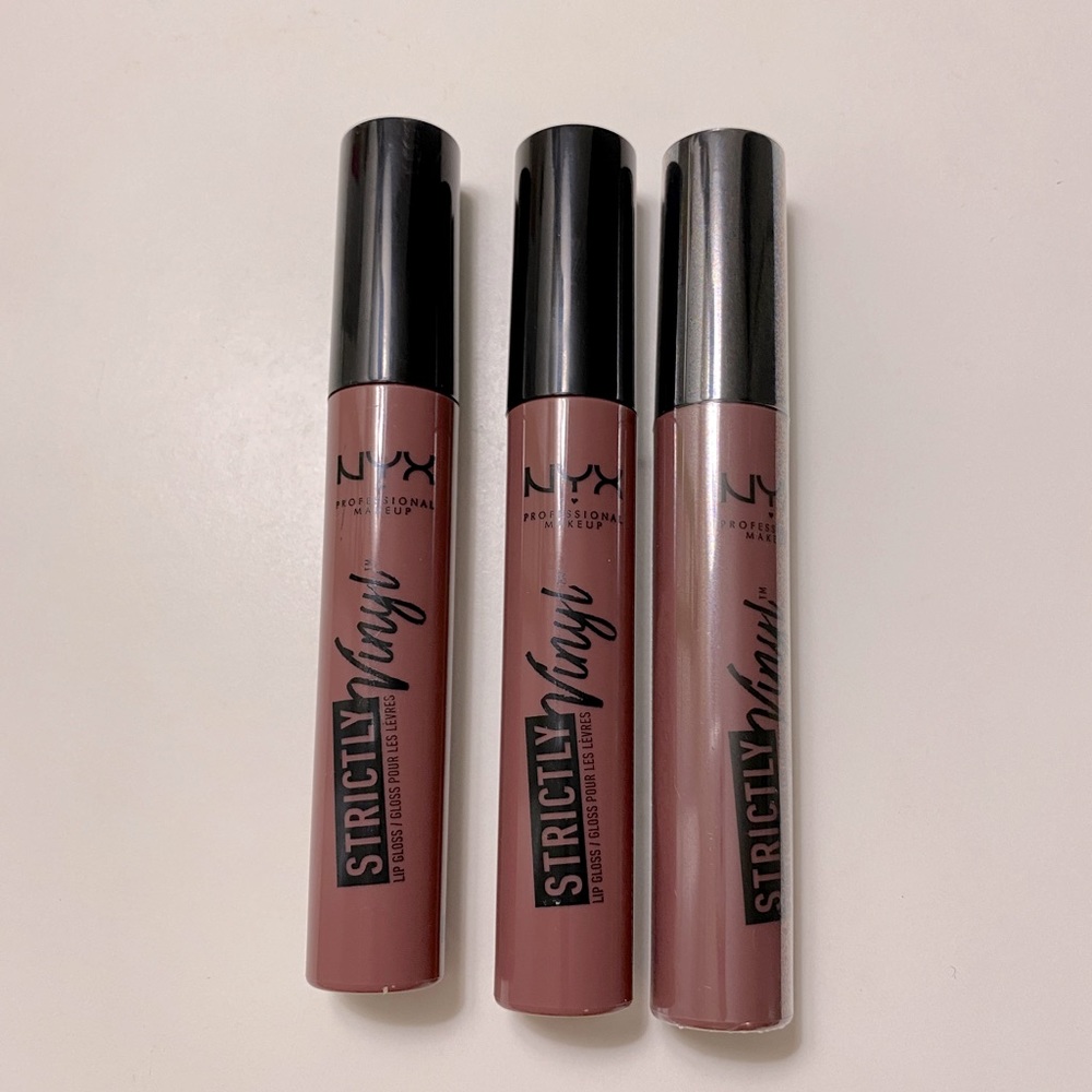 Lot of 3 Nyx strictly vinyl lip gloss shade BABY DOLL SVLG 02 Lipstick makeup